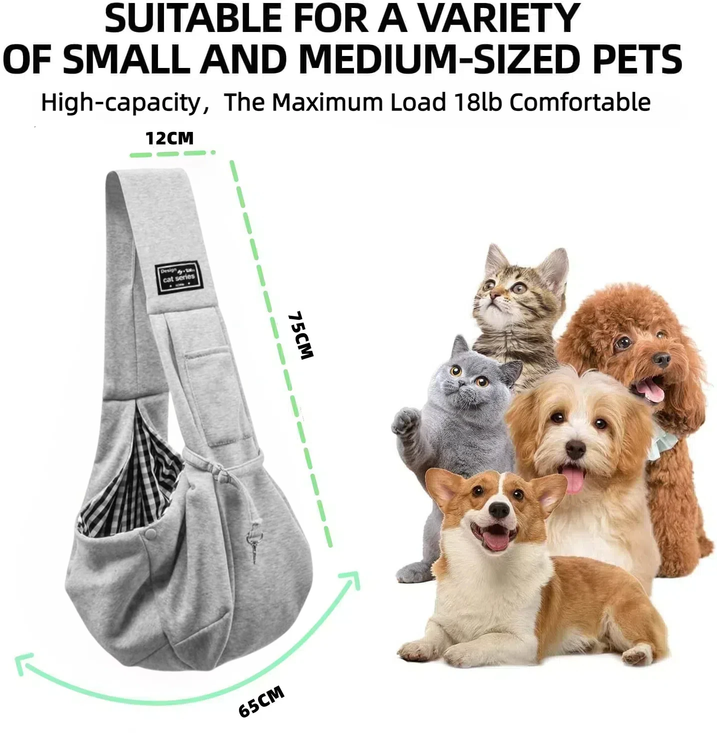 Estilingue para Cães e Gatos Pequenos Mãos-Livres para Viagem - Imagem 2
