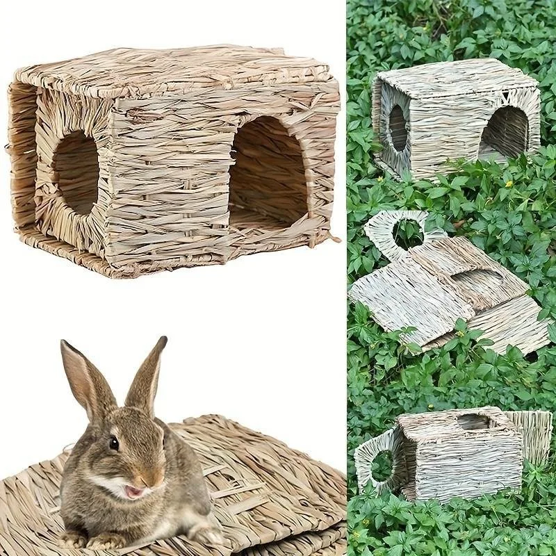 Casa Dobrável de Grama para Coelhos e Hamsters Grande - Imagem 5