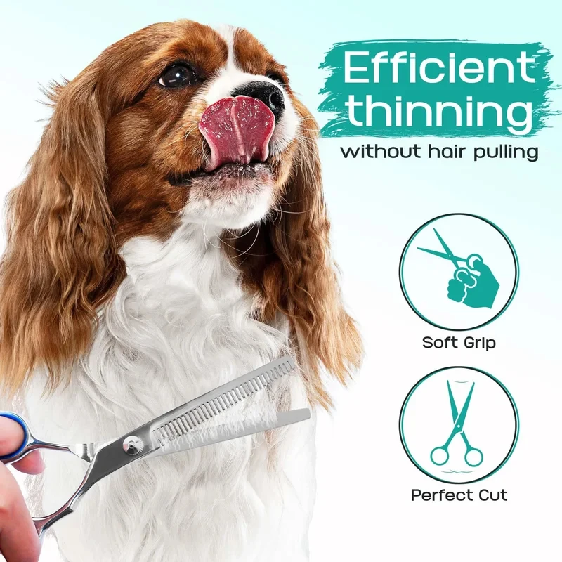 Tesoura de Tosa para Cães e Gatos de Aço Inox com Ponta Redonda - Imagem 4