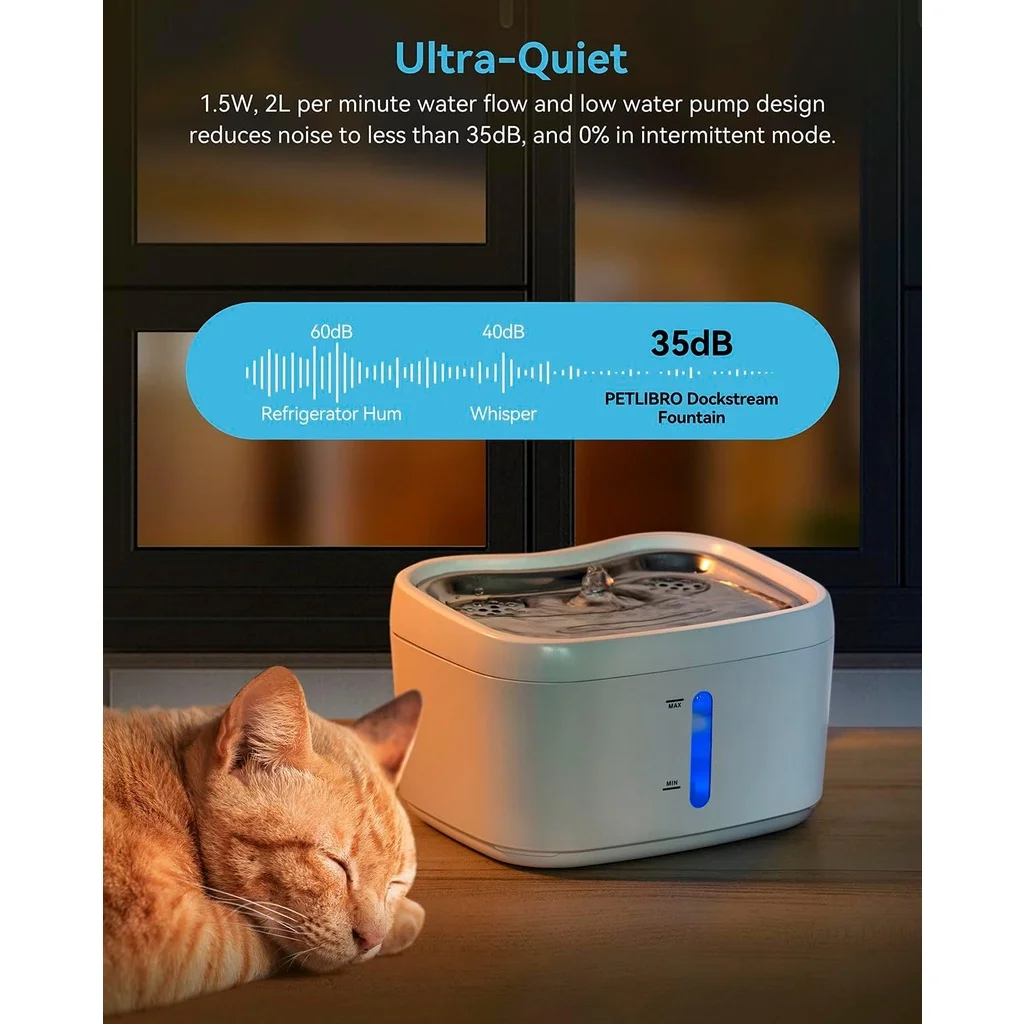 Fonte de Água para Gatos 2.5L com Bandeja Inox e App Wi-Fi - Imagem 5