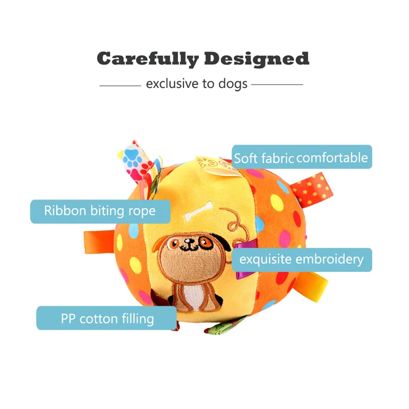 Brinquedo Bola de Pelúcia Vocal para Cães com Sino Interativo - Imagem 3