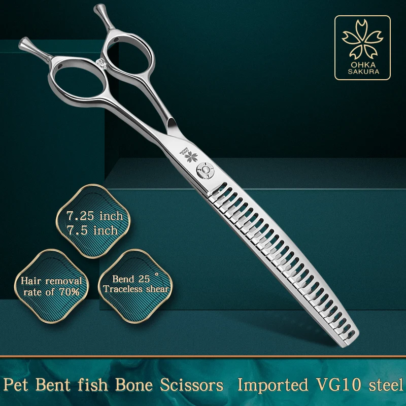 Tesoura para Tosa de Cães Fishbone Aço VG10 7.25/7.5 Pol. - Imagem 6