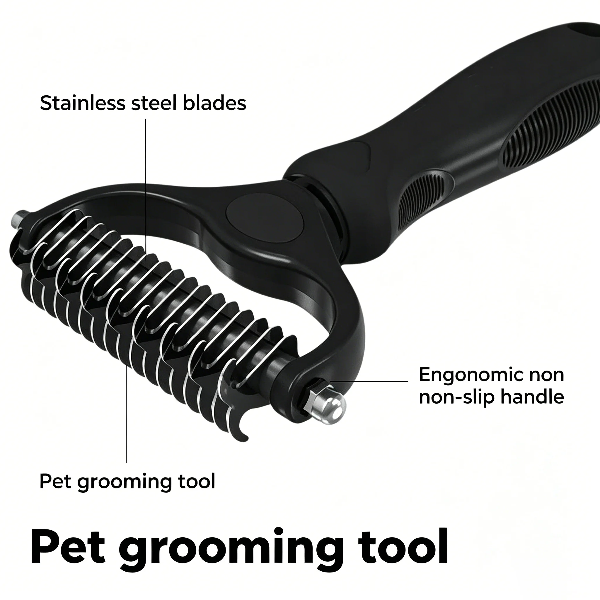Pente Desembaraçador para Cães e Gatos com Cabo Antiderrapante - Imagem 4