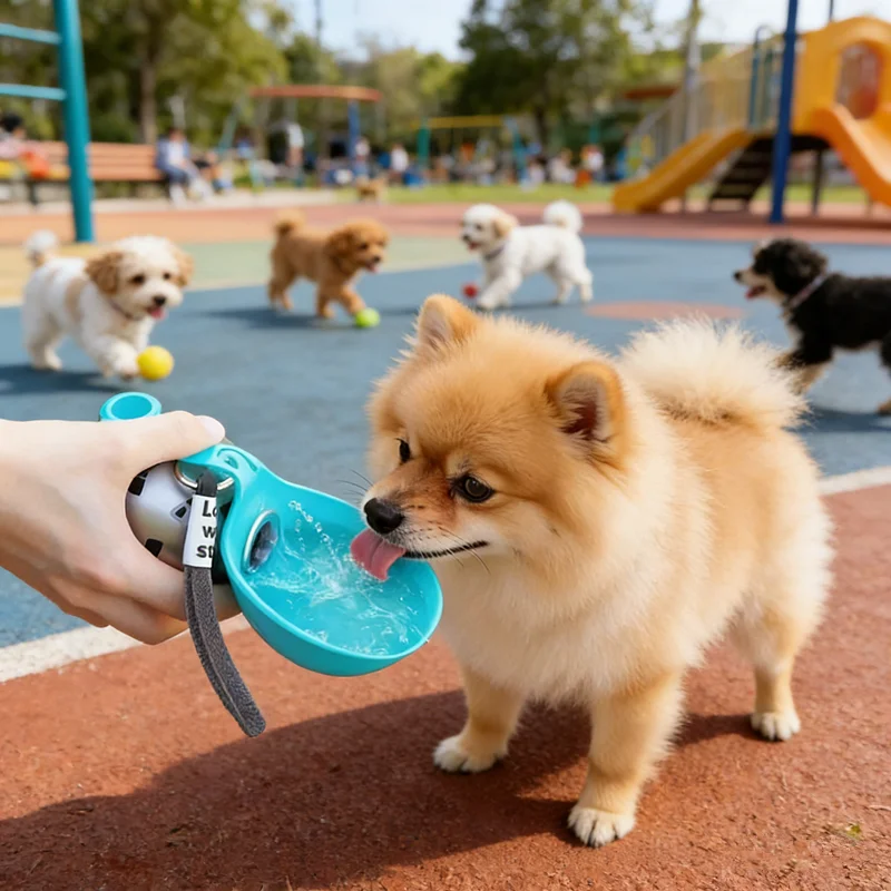 garrafa de água dobrável para cães