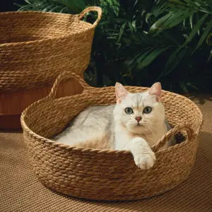 cama de rattan para cães e gatos
