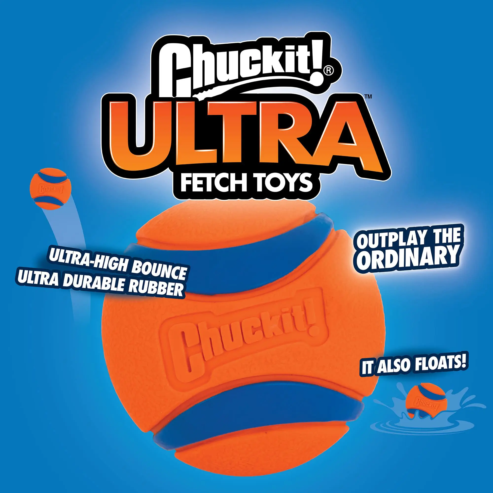 Chuckit! Bola Ultra Ball para Cães Pequenos de Borracha Flutuante - Imagem 3