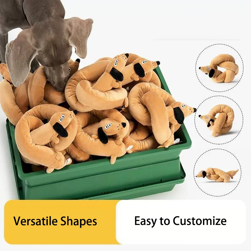 Brinquedo Pelúcia Salsicha para Cães 1 m com Apito para Interação - Imagem 2