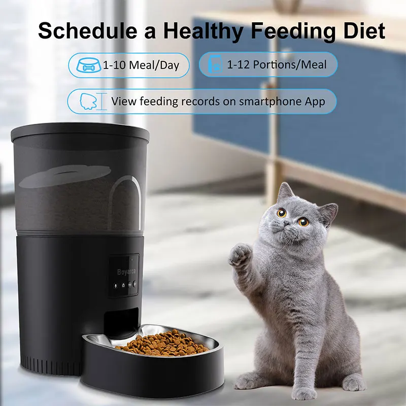 Dispensador de Ração Tuya Wifi para Gatos 3L Aço Inox com Temporizador - Imagem 4