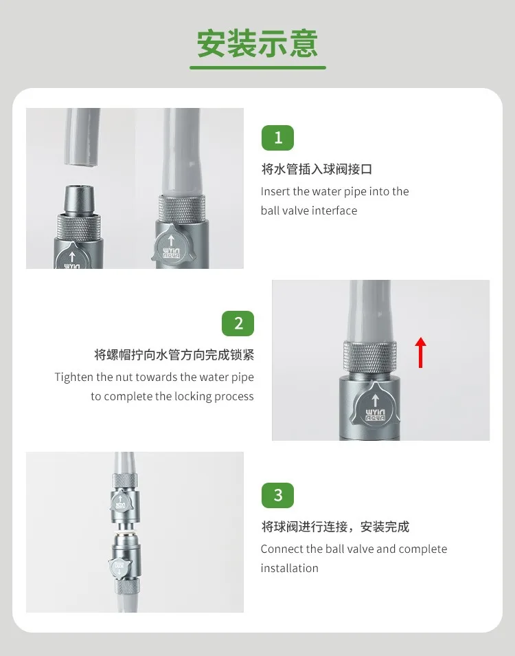 Conector Rápido para Aquário com Válvula Reguladora de Fluxo - Imagem 5