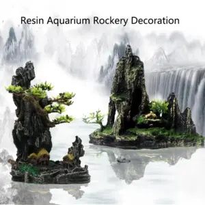 decoração de aquário montanha rocha resina