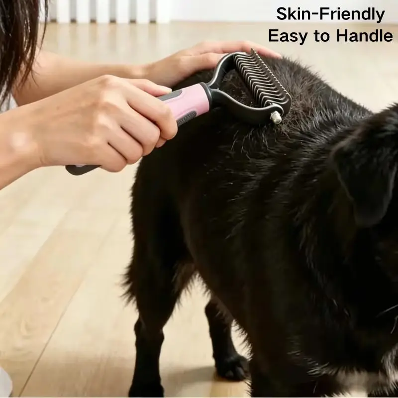 Escova Desembaraçadora para Cães e Gatos Anti-Riscos com Furo para Pendurar - Imagem 4