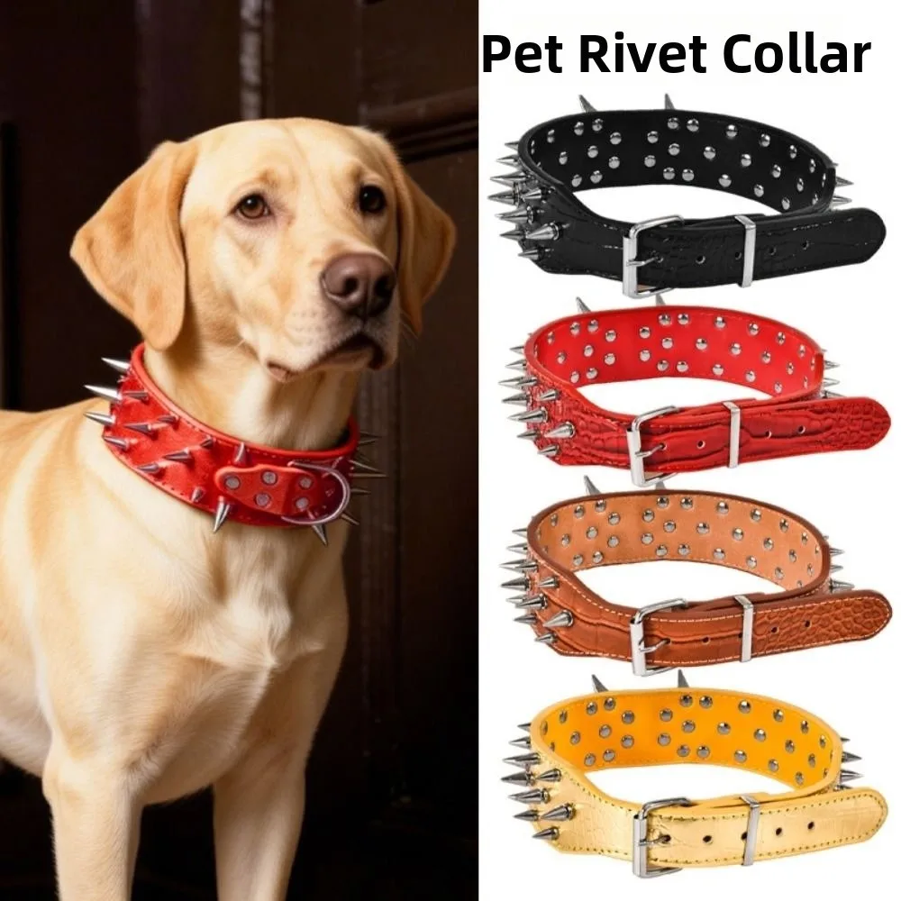 Coleira para Cães de Couro PU com Rebites Afiados para Passeio - Imagem 5