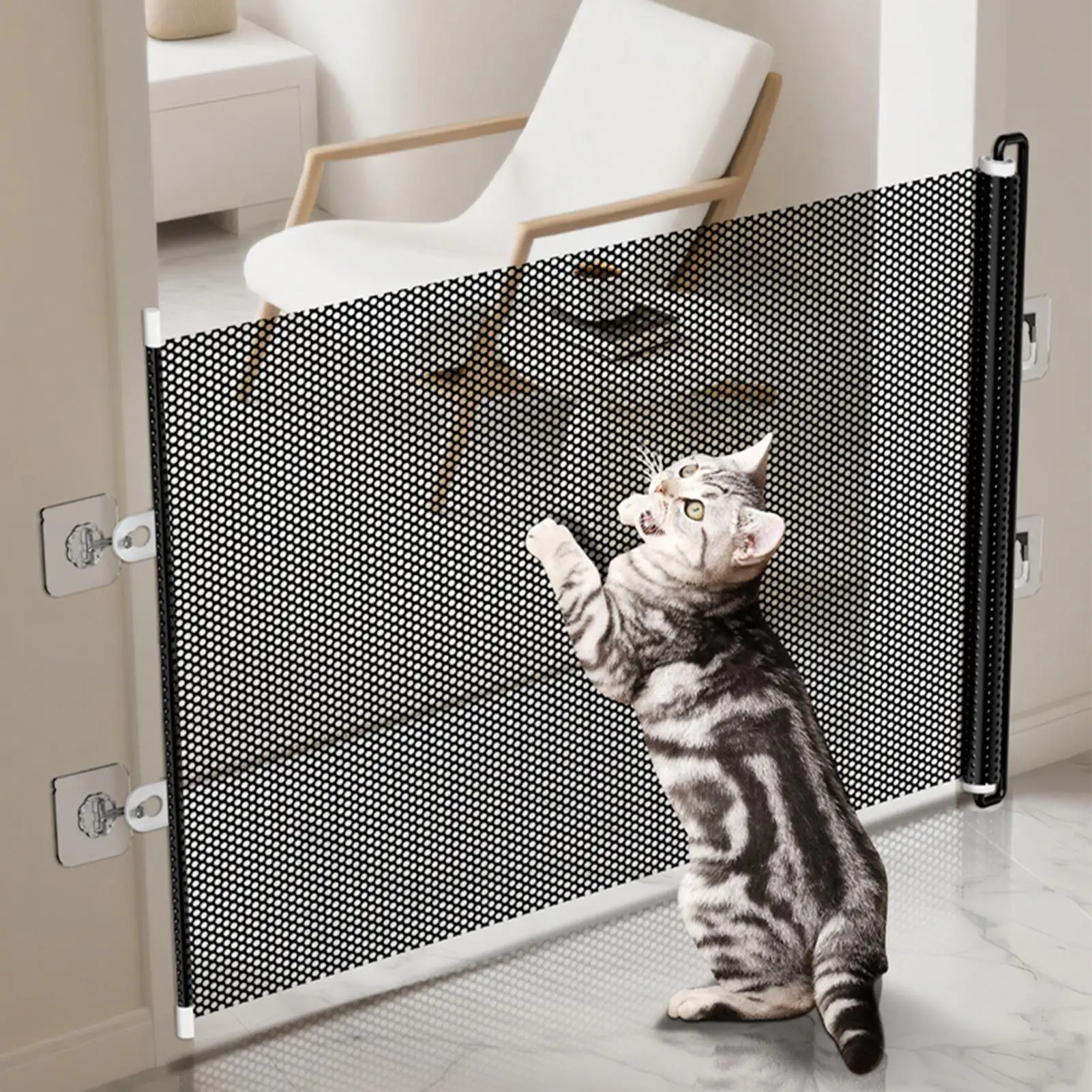 portão retrátil de PVC para cães e gatos