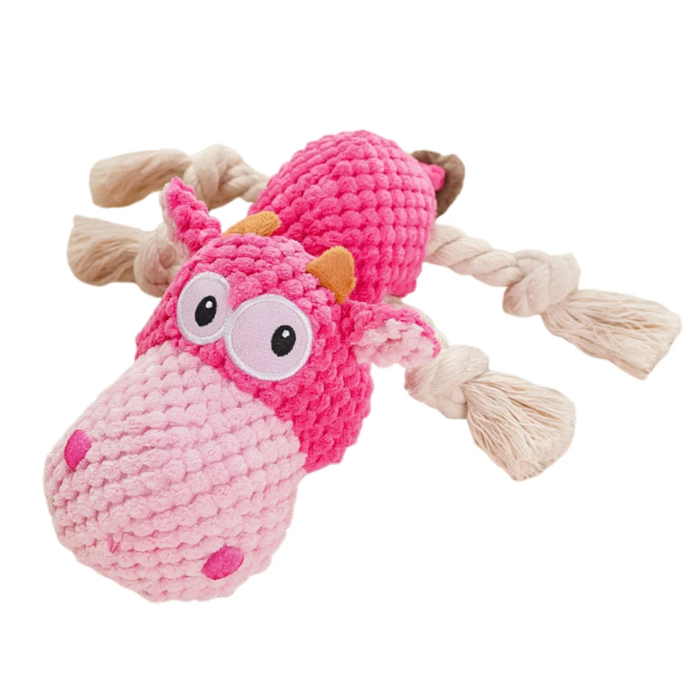 Brinquedo de Pelúcia para Cães Hipopótamo com Corda 27x25 cm - Image 2