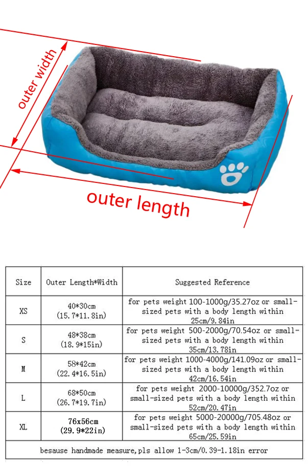 Cama para Cães e Gatos de Pelúcia Colorida em 5 Tamanhos - Imagem 6