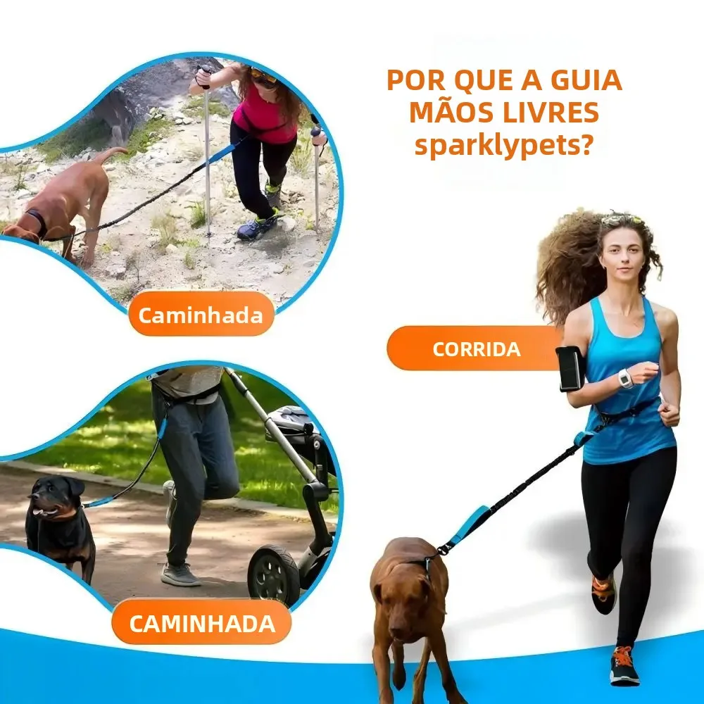 Coleira Retrátil para Cães com Cinto Ajustável e Faixa Refletiva - Imagem 4