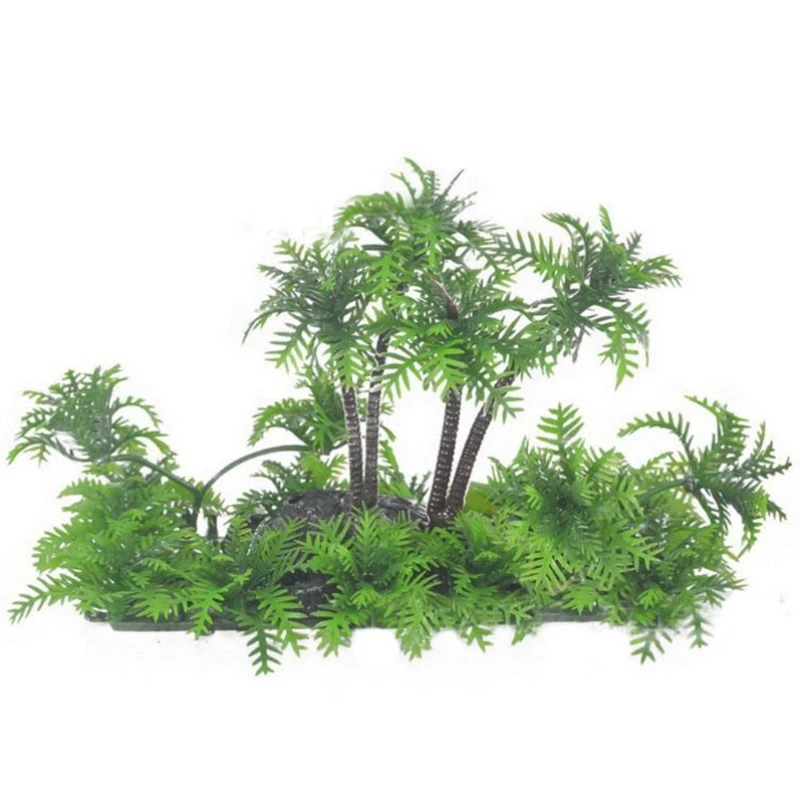 Planta Artificial para Aquário Coqueiro de Plástico com Base - Imagem 6