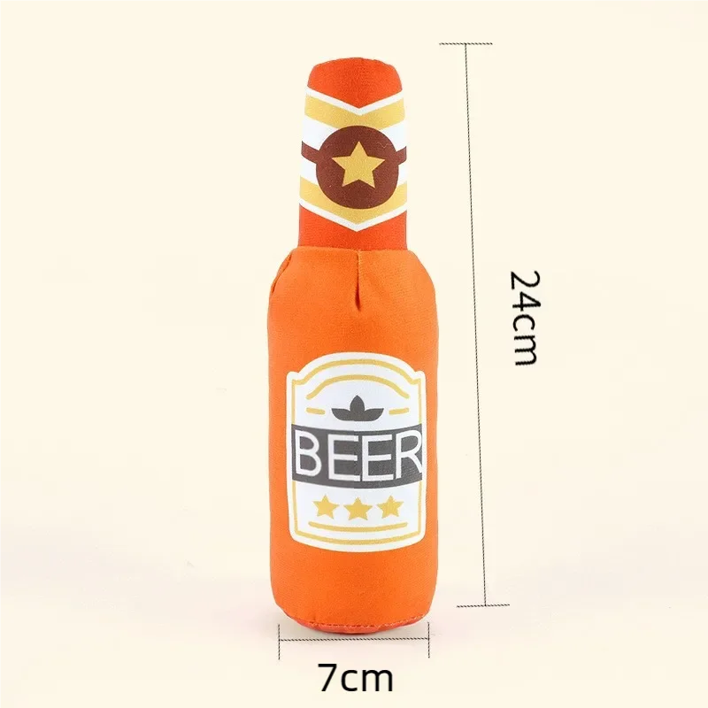 Brinquedo Garrafa de Cerveja para Cães de Pelúcia Resistente a Mordidas - Imagem 6