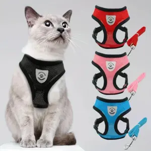 coleira peitoral ajustável para gatos