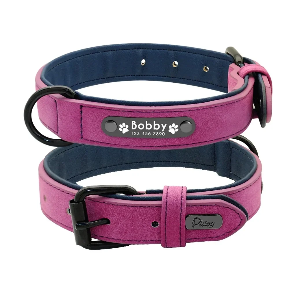 Coleira de Couro para Cães com Identificação Personalizada - Imagem 4