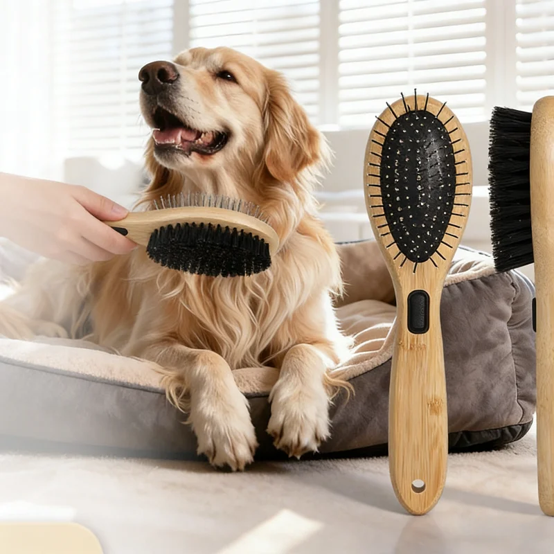escova dupla face para cães e gatos