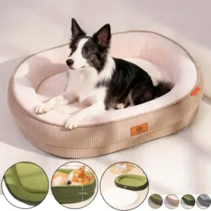 cama para cães em corduroy lavável