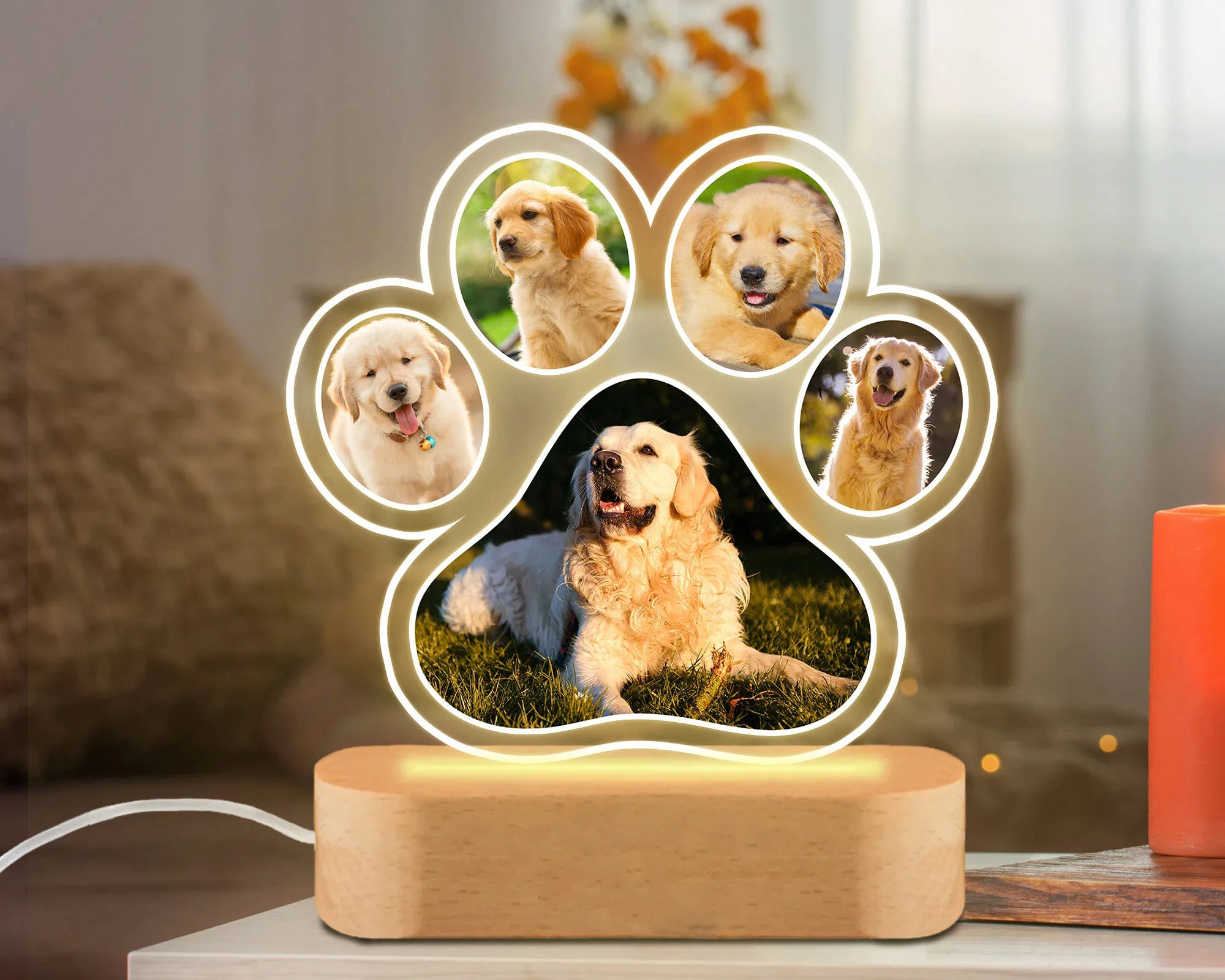 Luz Noturna LED para Cães e Gatos com Foto Personalizada - Image 2