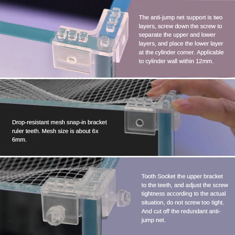 Rede Anti-Salto Vastocean para Aquário Malha 6x6 mm Transparente - Imagem 6