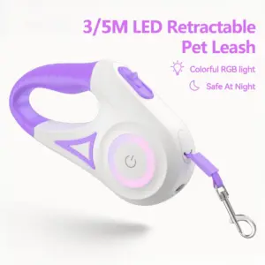 coleira retrátil para cães com led
