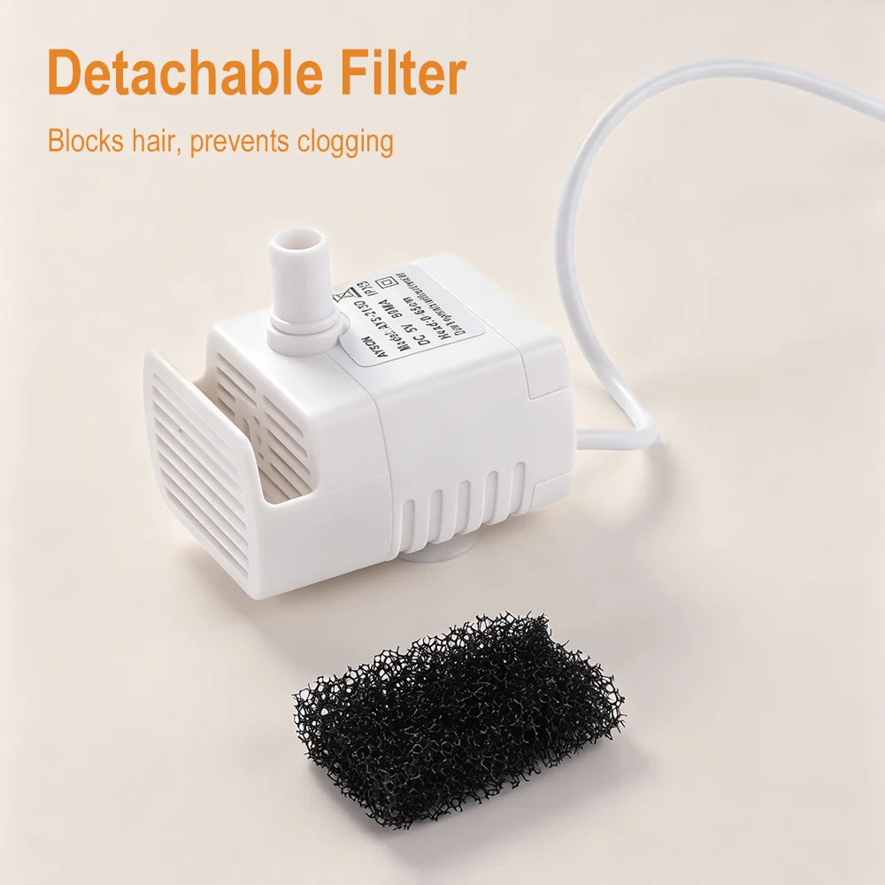Bomba de Água USB para Bebedouro de Pets com LED e Desligamento Automático - Image 5