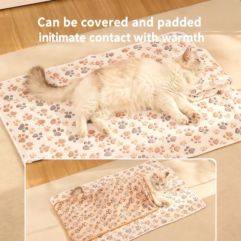 Cobertor para Pets Macio com Estampa de Pata em Coral Fleece - Imagem 3