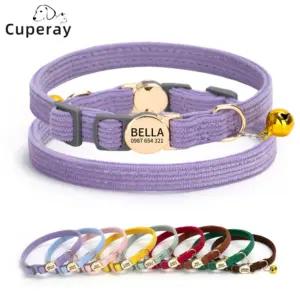 coleira para gatos ajustável com gravação