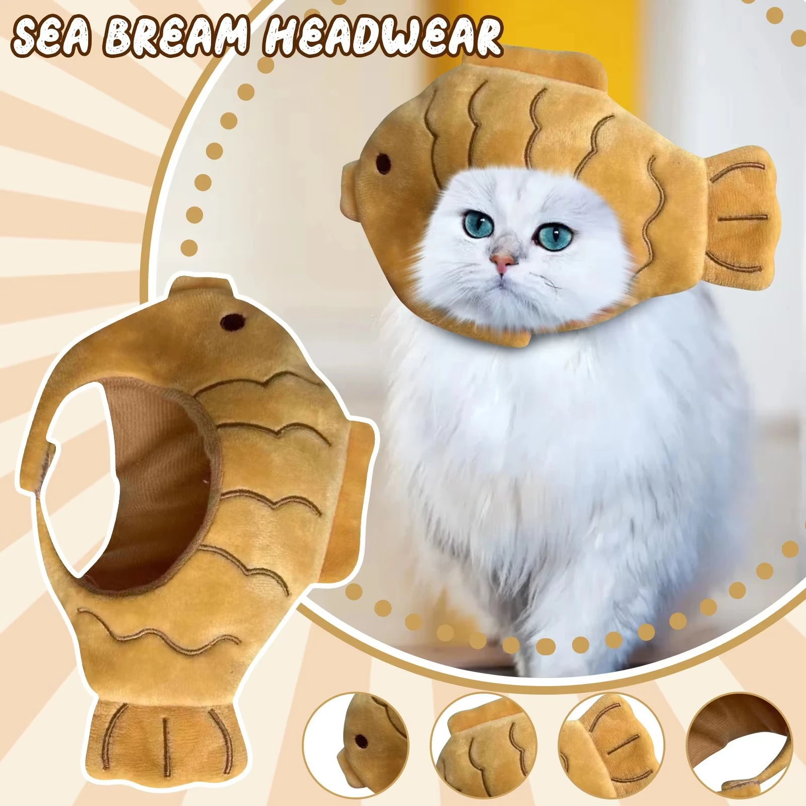 Chapéu de Gato de Pelúcia em Formato de Peixe Fofo para Fotos - Imagem 6