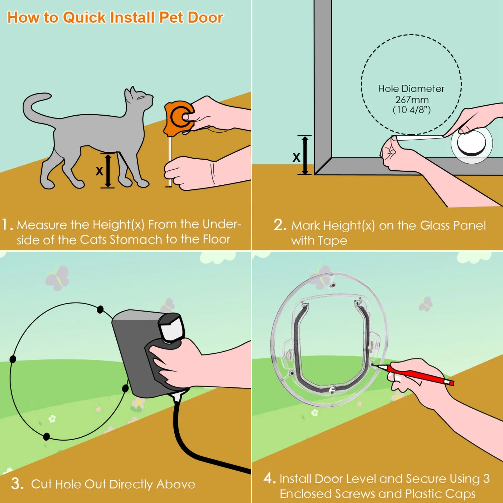 Porta Flap para Gatos e Cães Pequenos com Trava de 4 Posições - Imagem 4