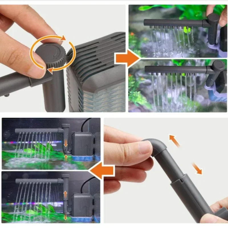 Bomba de Filtro Interno para Aquário 3 em 1 com Oxigenação e Agitador - Imagem 3