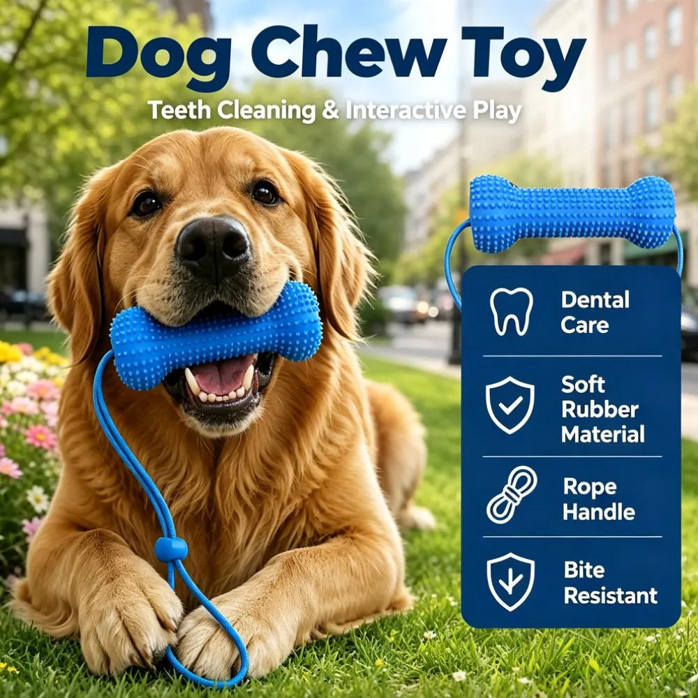 brinquedo de mastigar para cães com cordão