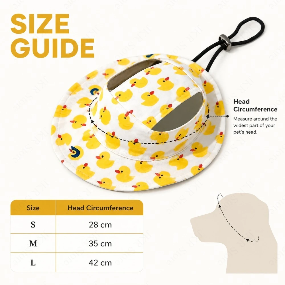 Boné para Cães com Ajuste Regulável e Estampa Fofa para Passeio - Imagem 3