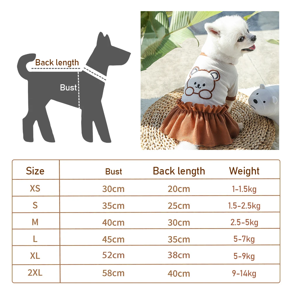 Vestido para Cães e Gatos de Poliéster Branco Tamanho PP - Image 6