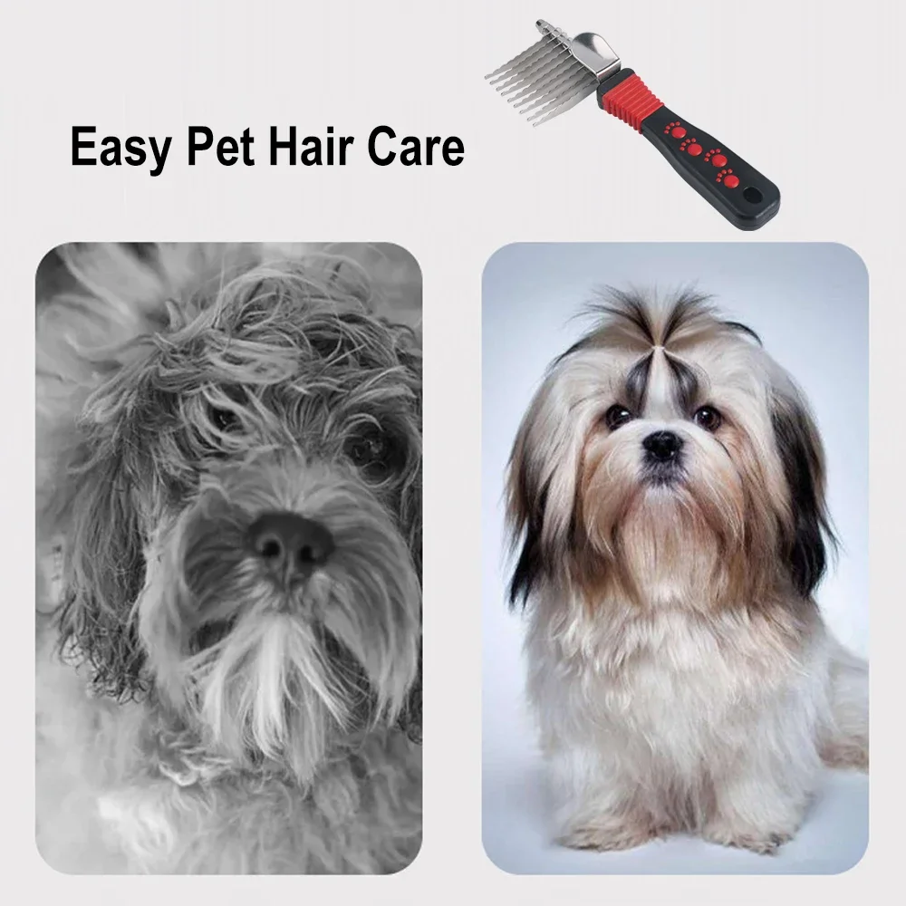 Escova de Subpelo para Cães e Gatos de Aço Inoxidável 19x6cm - Imagem 4