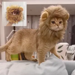 peruca de leão para gatos e cães pequenos