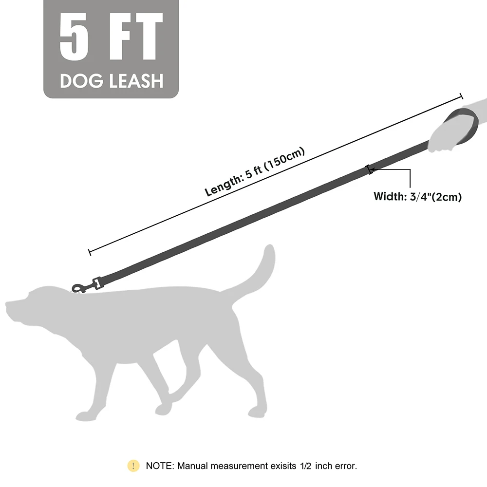 Guia de Nylon para Cães de 1,5 m com Alça de Couro PU - Imagem 5