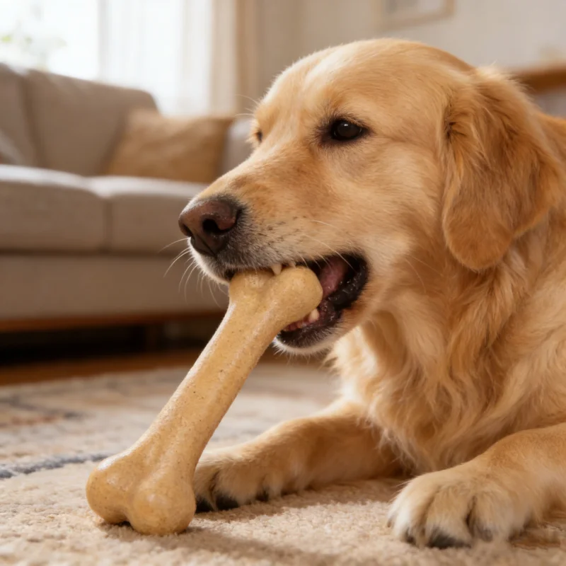 Brinquedo Osso para Cães de Madeira Natural Fácil de Limpar - Imagem 3