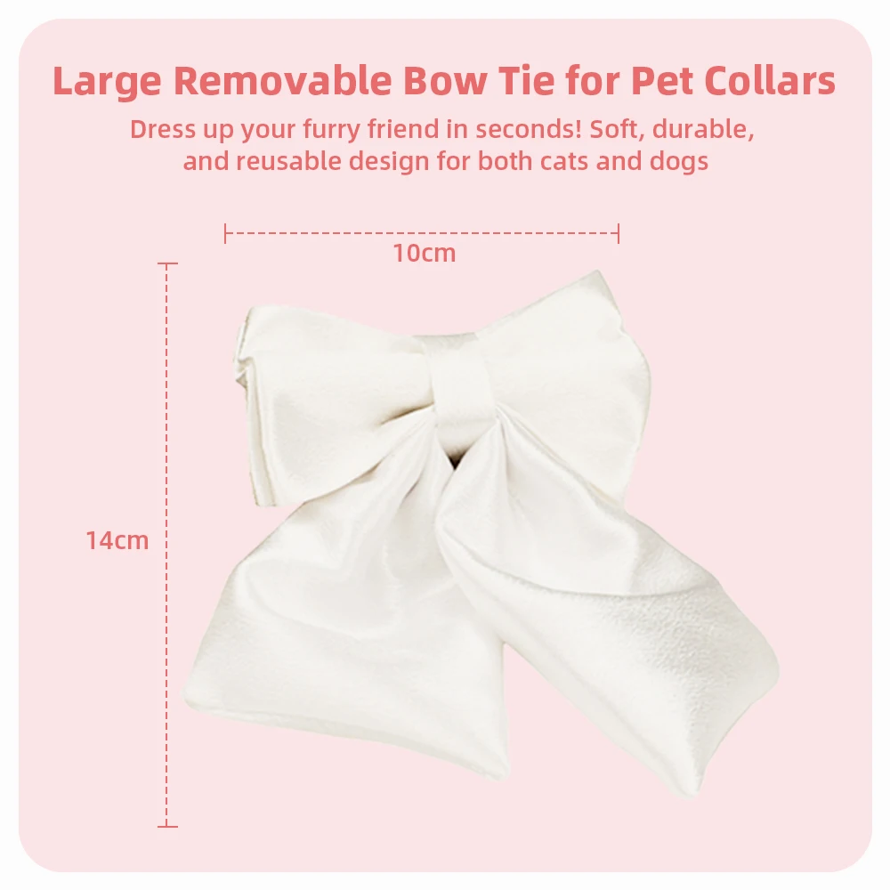 Coleira para Cães com Gravata Borboleta Removível Poliéster Brilhante - Image 5