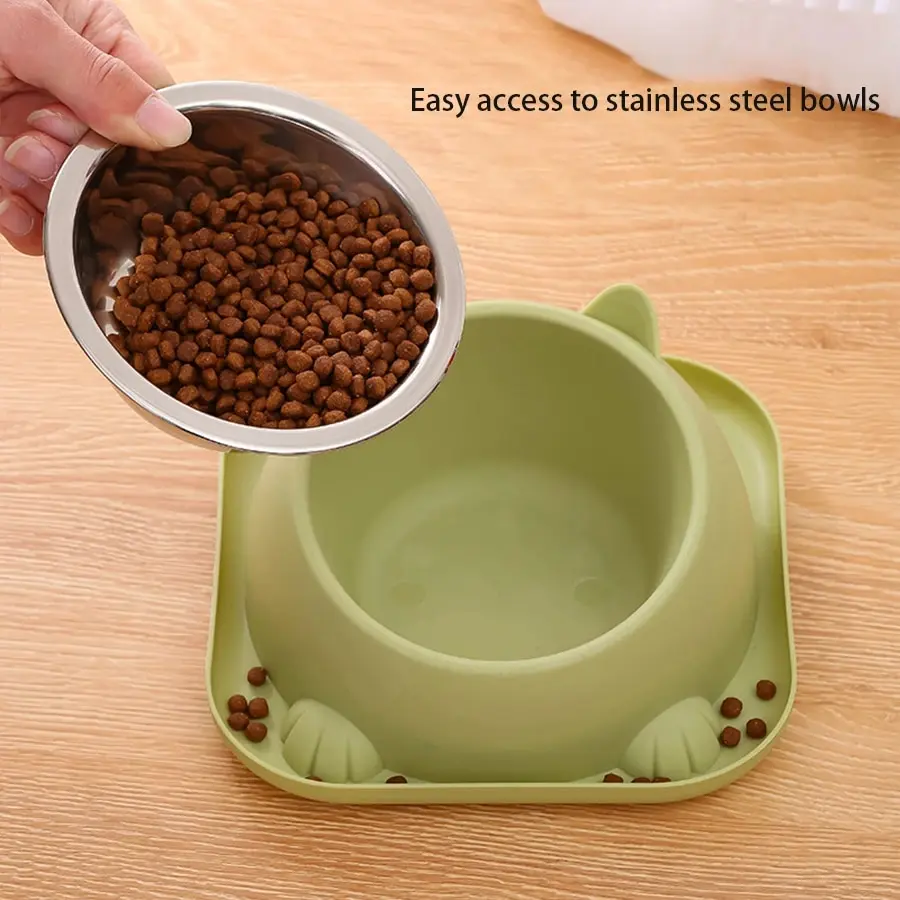 Tigela de Aço Inoxidável para Gatos e Cães Antiformiga com Base Fixa - Imagem 3