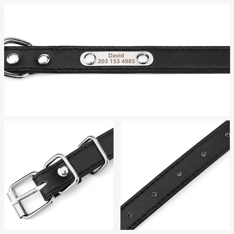 Coleira para Cães e Gatos Pequenos, Médios e Grandes com Placa de Identificação Gravável - Imagem 5