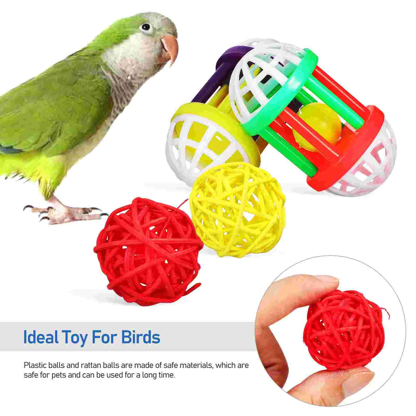 Brinquedos para Pássaros 12 Peças Plástico para Gaiola - Image 3