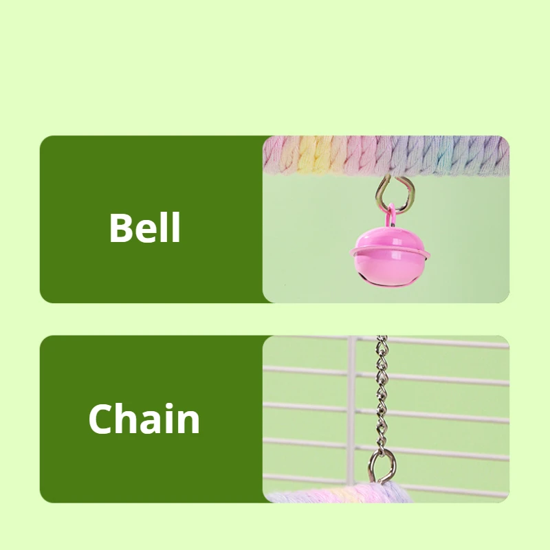 Balanço para Pássaros com Sino e Escada de Corda de Algodão - Image 5