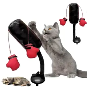 brinquedo de boxe para gatos com ventosa