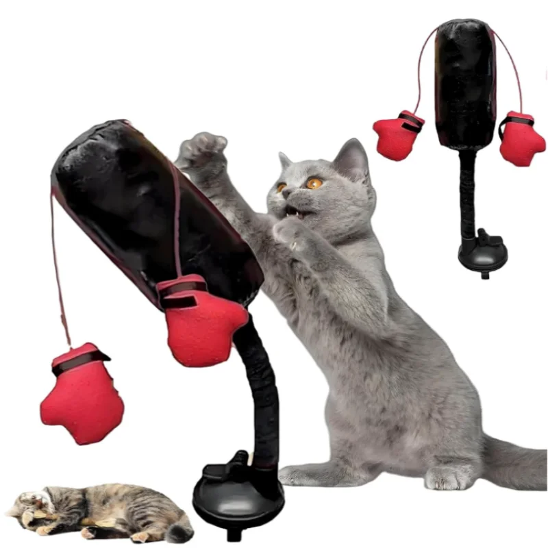 brinquedo de boxe para gatos com ventosa