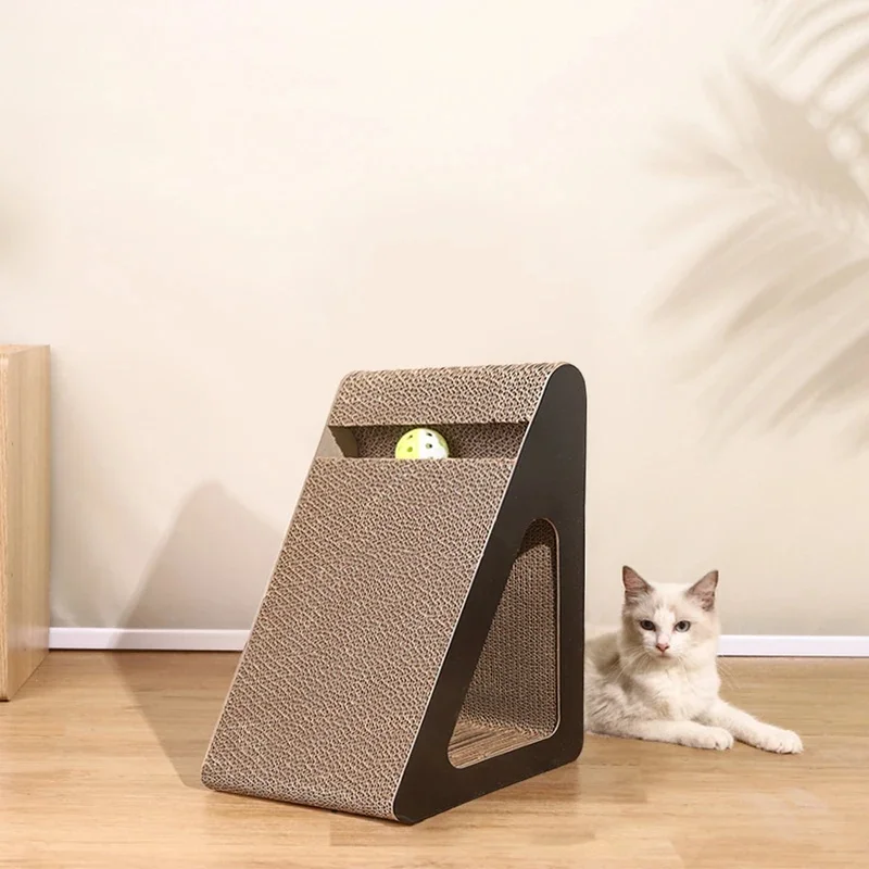 Arranhador para Gatos 2 em 1 de Papelão com Bolas Giratórias - Image 4